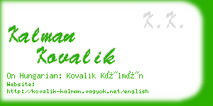 kalman kovalik business card